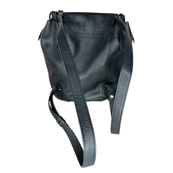 All Saints Large Black Pebbled Cow Hide Leather Backpack Purse Bag - Picture 4 of 12